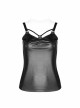 Front Chest Metal Ring Hasp Rivet Back Splice Mesh Black Punk Sling