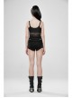 Front Chest Metal Ring Hasp Rivet Back Splice Mesh Black Punk Sling