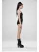 Front Chest Metal Ring Hasp Rivet Back Splice Mesh Black Punk Sling