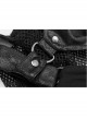 Small High Collar Metal Buckle Splice Mesh Back Zipper Black Punk Vest