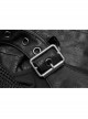 Small High Collar Metal Buckle Splice Mesh Back Zipper Black Punk Vest