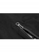 Metal Buckle Collar Front Chest Hollow-Out Lace-Up Flare Sleeve Black Punk T-Shirt
