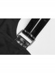 Metal Buckle Patent-Leather Straps Front Zipper Waist Hollowed-Out Ribbon Black Punk Tight Vest