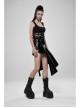 Metal Buckle Patent-Leather Straps Front Zipper Waist Hollowed-Out Ribbon Black Punk Tight Vest