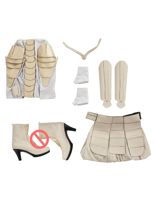 Eternals Thena Beige Battle Suit Halloween Cosplay Costume Bodysuit Set Without Shoes