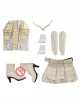 Eternals Thena Beige Battle Suit Halloween Cosplay Costume Bodysuit Set Without Shoes