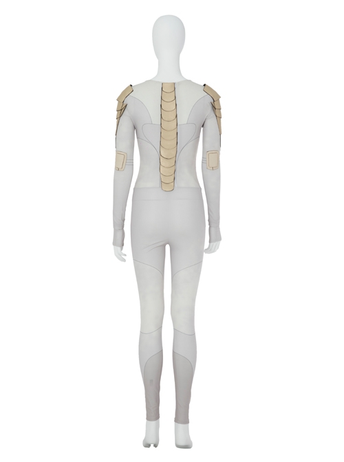 Eternals Thena Beige Battle Suit Halloween Cosplay Costume Bodysuit Set Without Shoes