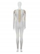 Eternals Thena Beige Battle Suit Halloween Cosplay Costume Bodysuit Set Without Shoes