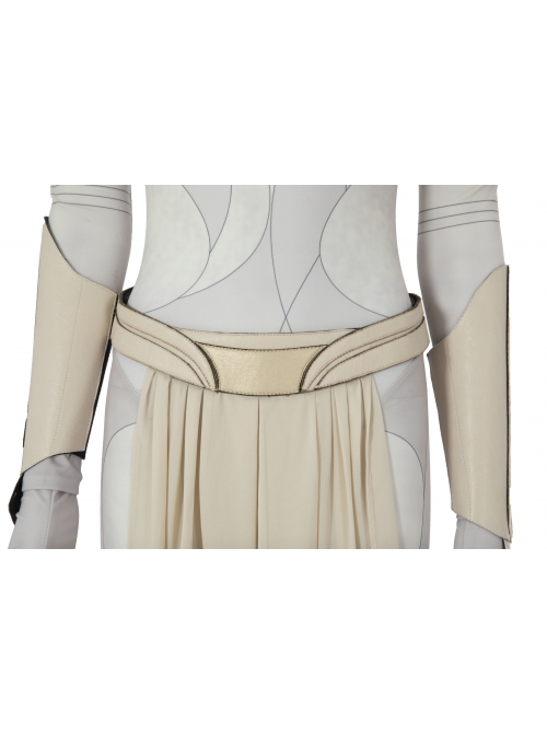 Eternals Thena Beige Battle Suit Halloween Cosplay Costume Bodysuit Set Without Shoes