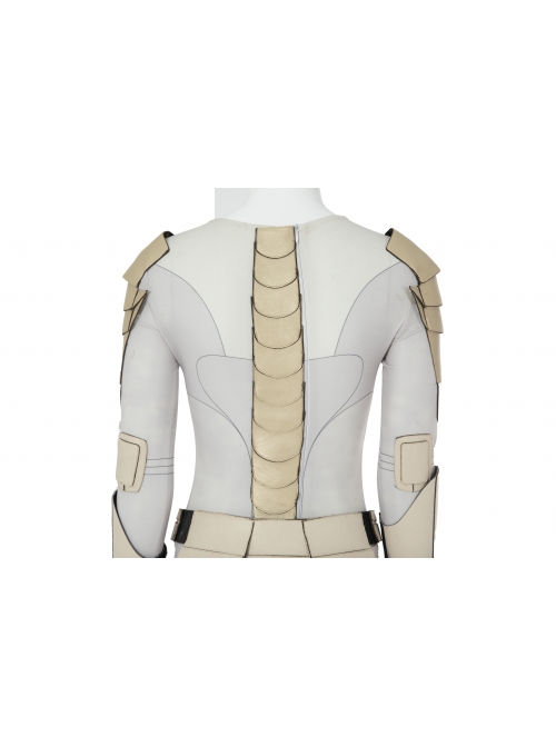 Eternals Thena Beige Battle Suit Halloween Cosplay Costume Bodysuit Set Without Shoes