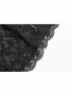 One-Word Collar Long Sleeves Black Gothic Transparent Lace T-Shirt