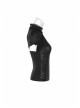 Black Lolita Embroidery Lace Stand-Up Collar Small Bubble Sleeve Gothic Tight T-Shirt