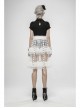 Black Lolita Embroidery Lace Stand-Up Collar Small Bubble Sleeve Gothic Tight T-Shirt