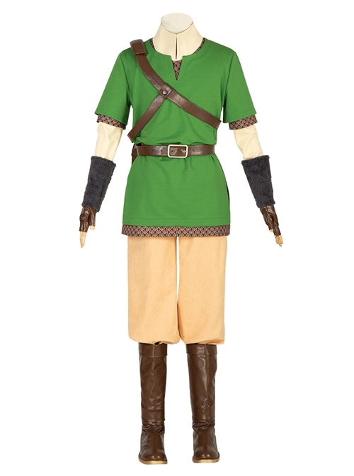 The Legend Of Zelda Skyward Sword Link Halloween Cosplay Costume Full Set Without Shoes