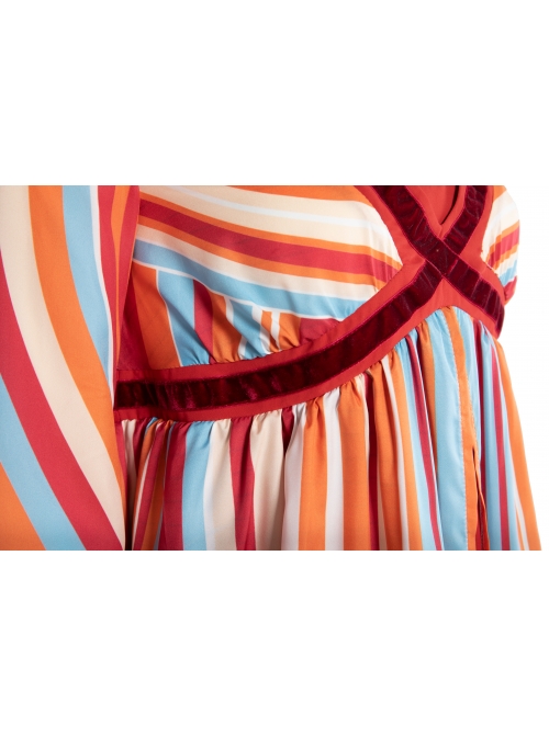 Wanda Vision Scarlet Witch Wanda Maximoff Halloween Cosplay Costume Striped Maternity Dress