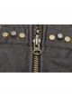 Small High Collar Shoulder Metal D-Buckle Rivet Decoration Black Punk Woven Mesh Vest