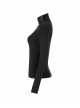 High Collar Front Chest Leather Hasp Metal Eyelets Lace-Up Long Sleeve Black Punk T-Shirt