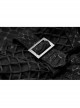 Front Chest Metal Eyelets Lace-Up Long Sleeve Hasp Loop  Black Punk Print Knit Splice Mesh Hooded T-Shirt