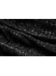 Front Chest Metal Eyelets Lace-Up Long Sleeve Hasp Loop  Black Punk Print Knit Splice Mesh Hooded T-Shirt