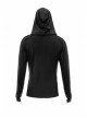 Collar Metal Rivet Long Sleeve Black Punk Hooded Knit T-Shirt