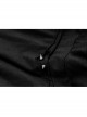 Collar Metal Rivet Long Sleeve Black Punk Hooded Knit T-Shirt