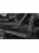 High Collar Front Leather Hasp Long Sleeve Black Punk Imitation Sharkskin Knitting T-Shirt