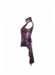 Lace High Collar Chest Hollow-Out Lace-Up Big Wave Hem Purple Gothic Flocking Network Knitting Vest