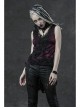 Lace High Collar Chest Hollow-Out Lace-Up Big Wave Hem Purple Gothic Flocking Network Knitting Vest