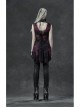 Lace High Collar Chest Hollow-Out Lace-Up Big Wave Hem Purple Gothic Flocking Network Knitting Vest