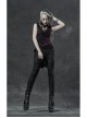 Lace High Collar Chest Hollow-Out Lace-Up Big Wave Hem Purple Gothic Flocking Network Knitting Vest