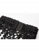 Lace High Collar Chest Hollow-Out Lace-Up Big Wave Hem Purple Gothic Flocking Network Knitting Vest