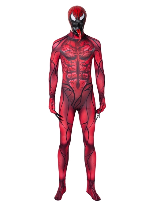 Venom Let There Be Carnage Carnage Cletus Kasady Halloween Cosplay Costume Red Bodysuit