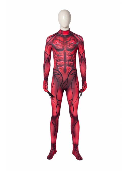 Venom Let There Be Carnage Carnage Cletus Kasady Halloween Cosplay Costume Red Bodysuit