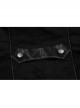 Stand-Up Collar Front Metal Zipper Waist Leather Hasp Shoulder Loop Sharp Corner Hem Black Punk Vest