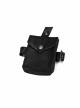 Stand-Up Collar Front Metal Zipper Waist Leather Hasp Shoulder Loop Sharp Corner Hem Black Punk Vest