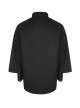 V-Neck Metal Eyelets Lace-Up Lantern Sleeve Black Gothic Shirt