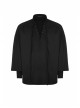 V-Neck Metal Eyelets Lace-Up Lantern Sleeve Black Gothic Shirt
