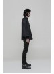 V-Neck Metal Eyelets Lace-Up Lantern Sleeve Black Gothic Shirt