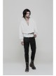 V-Neck Metal Eyelets Lace-Up Lantern Sleeve White Gothic Shirt
