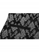 Black And White Jacquard V-Neck Front Button Slit Rear Hem Gothic Vest