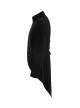 Stand-Up Collar Front Metal Button Splice Red Wine Jacquard Woven Back Lace-Up Dovetail Hem Black Gothic Velveteen Woven Dress Coat