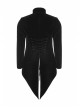 Stand-Up Collar Front Metal Button Splice Red Wine Jacquard Woven Back Lace-Up Dovetail Hem Black Gothic Velveteen Woven Dress Coat