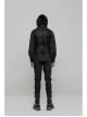 V-Neck Front Metal Hasp Back Waist Leather Hasp Black Punk Waistcoat