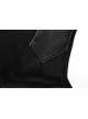 V-Neck Front Metal Hasp Back Waist Leather Hasp Black Punk Waistcoat