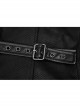 V-Neck Front Metal Hasp Back Waist Leather Hasp Black Punk Waistcoat