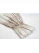 Lace-Up Collar Front Chest Frill Lantern Sleeve Rough Selvedge Cuff White Punk Spray Painting Shirt