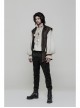 Lace-Up Collar Front Chest Frill Lantern Sleeve Rough Selvedge Cuff White Punk Spray Painting Shirt