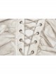 Lace-Up Collar Front Chest Frill Lantern Sleeve Rough Selvedge Cuff White Punk Spray Painting Shirt