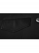Front Metal Button Long Sleeve Vented Flap Slit Hem Black Punk Jacket