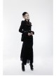 Front Metal Button Long Sleeve Vented Flap Slit Hem Black Punk Jacket